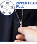 Heavy Duty Metal Zipper Pull Tabs For Backpack Repair Silver Replacement Sliders showcasing smooth glide performance on garment zipper.