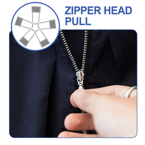 Heavy Duty Metal Zipper Pull Tabs For Backpack Repair Silver Replacement Sliders showcasing smooth glide performance on garment zipper.