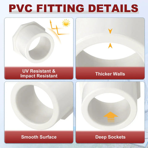 10 Pack One And A Quarter Inch To One Inch PVC Reducer Bushing Fittings Socket To Socket Schedule 40 Furniture Grade Budget Friendly Durable For Home Plumbing Sewer Irrigation And Industrial Pipe Connections, UV resistant
