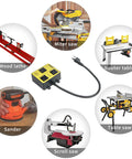 Ortis automatic vacuum switch with extra outlet; yellow and black control box with power cord.
