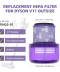 Outsize Vacuum Filter 2-Pack True HEPA Replacement Filters For Outsize Series And V11 Outsize Models Including Origin And Absolute Plus SV16 SV29 Replaces 970422-01 with dimensions