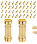 One Inch Push To Connect Pipe Coupling Pex Cpvc Copper 50 Pack Lead Free Brass fittings with connectors for easy plumbing installation.