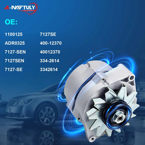 One Wire GM Alternator 63A Self Exciting 10SI Style Replacement For Chevy GMC Buick Pontiac Cars And Trucks front view