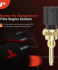 A-Premium engine coolant temperature sensor with brass threaded body and black plastic connector