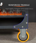 Detail of Rock Solid Cnc Tool Trolley With Smooth As Butter Rolling Casters and Slick Abs Buffer Trays showcasing triangular reinforcement for stability.