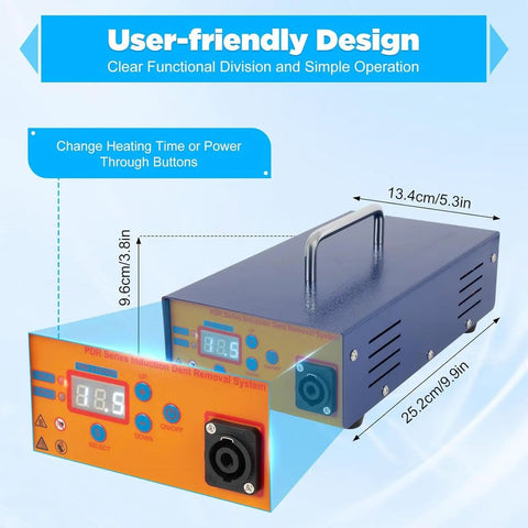 Pro Paintless Dent Repair Kit With Induction Heater For Cars showcasing digital screen and compact design.