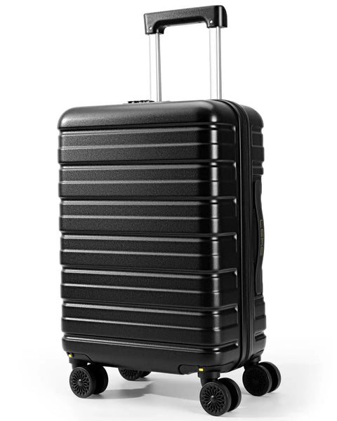 16 Inch Underseat Carry On Luggage Airline Approved Hard Shell Suitcase With TSA Lock And 360 Degree Spinner Wheels Lightweight Personal Item Travel Companion Black, side view