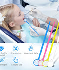 Disposable Dental Inspection Mirrors 40 Count With Anti Fog 6.3 Inch Handles Mouth Mirror For Teeth Check Oral Care Tools For Dentist Household And Home Use Four Color Set, child dental exam