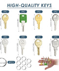 Eight Pack Universal Replacement Utility Key Set For RV Compartments Truck Toolboxes Dispensers And Maintenance Equipment With CH751 CH501 CH545 A126 CAT74 E114 MK9901 Keys, 8 keys on ring