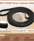 D511255P dryer cylinder belt for Ultimate Dryer Repair Kit For 1992 And Newer SM Series Dryers, 93.3-inch length, 0.32-inch width