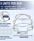 Heavy Duty Fire Sprinkler Head Guard Covers 8 Pack Compatible With One Half Recessed Ceiling And Sidewall Sprinklers solid chrome steel guard configuration