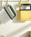 Cuworlis 2-pack crinkle cutter set; green-handled stainless steel crinkle blade and yellow space-saving veggie slicer