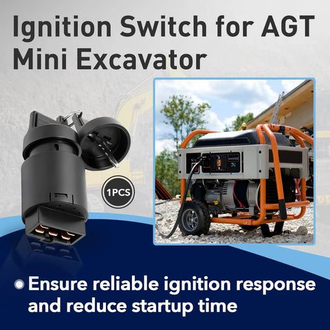 Universal Ignition Switch For Mini Excavators And Cape Generators, Plug And Play Starter Key Switch For 6500 6700 427 186F And 5K 7X