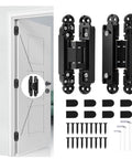 Heavy Hitter Hidden Door Hinges 2 Pack, 6 Inch Concealed Pivot Hardware For Secret Bookcase Entry, solid zinc alloy hinges and installation parts.
