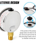 Back view of Tough Stainless Steel Liquid Filled Pressure Gauge 0-200 Psi, 2.5 Inch Dial, 1/4 NPT, Center Back Mount.