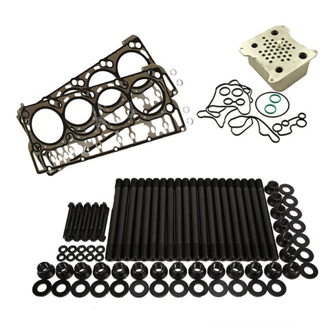 Complete DK Revive Kit #4 With ARP Studs For Ford 6.4L Powerstroke Diesel V8 Engine Rebuild includes head gaskets, bolts, and seals.