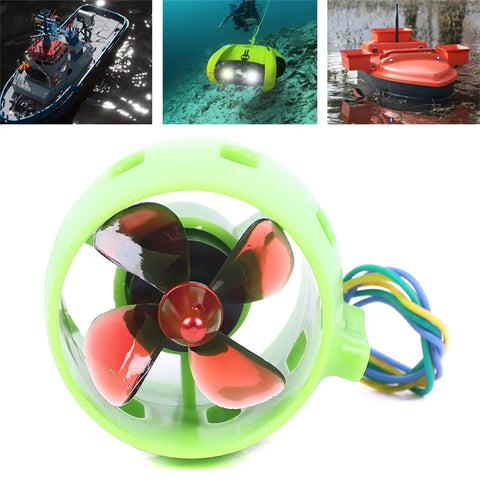 12V-24V 15A Brushless Underwater Thruster With 4 Blade Propeller for RC Boats and ROVs