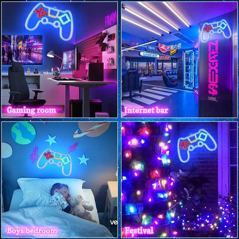 Dope Game Controller Neon Sign LED Wall Light USB And Battery Powered for gaming room, internet bar, boys bedroom, and festival decor.