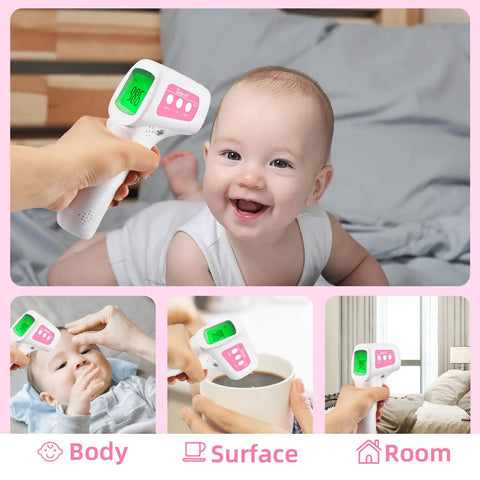 Non Contact Infrared Forehead Thermometer For Adults Kids And Baby 3 In 1 No Touch Digital Fever Temperature Gun used on baby forehead