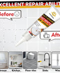 Diy Friendly Fast Drying Grout Repair Kit With Sealer For Tile Floors In Bathroom And Kitchen Recolor Cracks and Holes Renew Joints