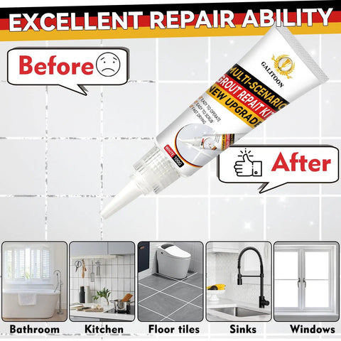 Diy Friendly Fast Drying Grout Repair Kit With Sealer For Tile Floors In Bathroom And Kitchen Recolor Cracks and Holes Renew Joints