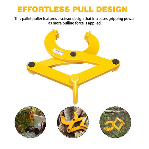 Pallet Puller 3T 6600 Lbs Capacity Heavy Duty Scissor Clamp For Forklifts Single Scissor Design With 6.7 Inch Jaw Opening