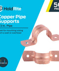 One Half Inch Copper Pipe Strap With Two Holes Built Tough Copper Plated Steel Pipe Support 50 Pack