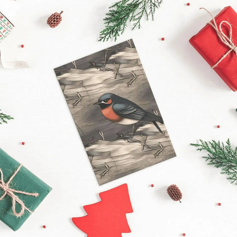 Blank 4x6 Greetings Card With Envelopes Featuring Graphite Barn Swallow Artwork Thank You Notes For All Occasions On White 15pt Card Stock With Subtle Glitter Accents Great For Christmas Holidays Birthdays Graduations Anniversaries on festive background