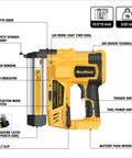 Cordless Brad Nailer And Stapler Combo, Heavy Duty Workhorse 2In1 18Ga Nail Gun showing features and controls for easy use.