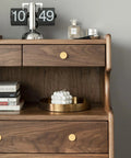 6 Pack Solid Brass Cabinet Knobs Pulls Set In Gold Brushed Finish For Cabinets Drawers And Dressers Modern Handles 1x1 Inch 25mm By 25mm Dope Hardware Kit Heavy Duty Durable Upgrade Your Space on walnut dresser