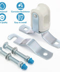 Two Pack Heavy Duty Wire Holder With Adjustable Porcelain Head And Steel Clamp For Pipe Or Pole, Fits One And A Quarter Inch To Three Inch, Insulated Cable Management Kit.