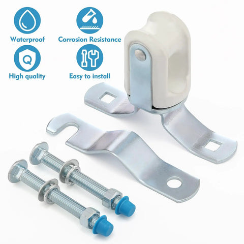 Two Pack Heavy Duty Wire Holder With Adjustable Porcelain Head And Steel Clamp For Pipe Or Pole, Fits One And A Quarter Inch To Three Inch, Insulated Cable Management Kit.