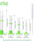 Pro Grade Glass Graduated Cylinder Set With 10ml 25ml 50ml And 100ml Sizes Plus Cylinder Brush, 3.3 Borosilicate Glass With Hex Base