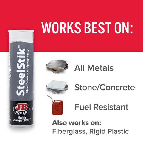 Image showing Heavy Duty Metal Repair Epoxy Putty Stick Steel Reinforced And Non Rusting Quick Fix For Metal Projects 2 Oz Hand Mixable