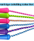Colorful Jump Rope Set For Kids And Teens, Adjustable Length, nylon ropes with vibrant colors and plastic handles, 6 pack.