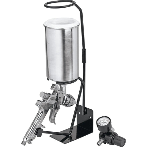 2.3 Mm HVLP Gravity Feed Spray Gun With Locking Regulator Gauge 1000 Ml Aluminum Cup Pro Grade Paint Sprayer for Cars