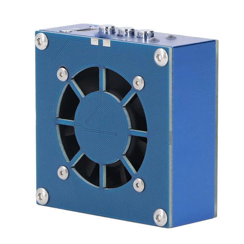 Cordless Solder Fume Extractor With Cooling Fan And Built-In Lamp, 10,000 RPM Welding Smoke Purifier, blue portable design, side view