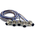 5-pack M12 5 Pin A Coded Front Mount Male Connector Cable IP67 Waterproof, unshielded, straight aviation socket panel mount
