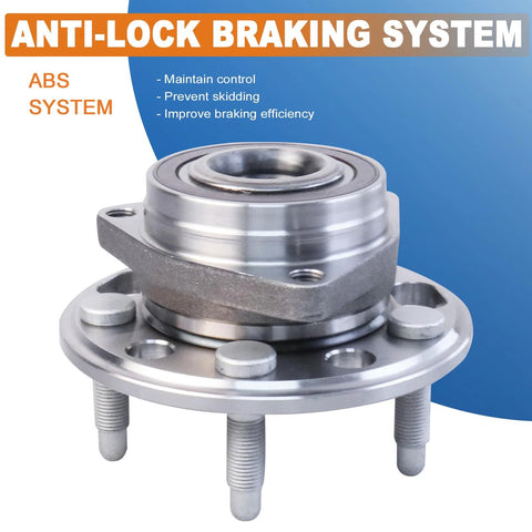 Close-up of Front Or Rear Wheel Hub Bearing Assembly 5 Lug With ABS Sensor Compatible With 2010-2017 Chevy Equinox, Impala
