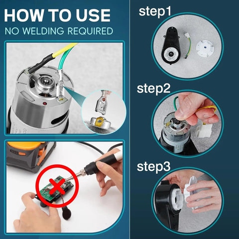 How to use guide for Beefed Up Torque High Speed Gearbox Upgrade Kit For Power Wheels Ride On Toys 24V, 35000 RPM Motor