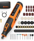 Killer Cordless Rotary Tool Kit Packing Eighty Heavy Duty Bits For Carving Grinding Sanding And Etching At Blazing Speeds Up To Twenty Eight Thousand Rpm including tool and accessories.