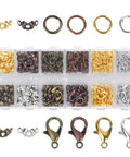 All-In-One Jewelry Making Kit Packed With 720 Pieces Of Findings Including Lobster Claw Clasps, Bead Tips, Knot Covers