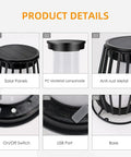 Outdoor Solar Lantern With USB Rechargeable Battery Waterproof LED Garden Light In Birdcage Metal Decor Style product details