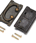 Vintage Drawer Ring Pull Handles 4 Pack With Hidden Screws, Antique Pewter Zinc Alloy Cabinet Knobs for Dresser and Wardrobe