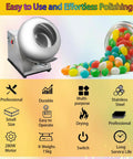 Heavy Duty Candy Coater Machine With Steady Heat Drying And Slick Sugar Ball Polish For Pharmaceutical Food Production And Chemical Work That Slaps On Flawless Coatings Zero Sweat On Your Busy Shop Floor, with colorful candy.