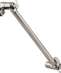 Adjustable Shower Arm 11 Inch Solid Brass With Lock Joint, Brushed Nickel Finish, 2 Foot Range, Universal Connection