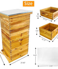 Five Layer Langstroth Beehive Starter Kit Dipped In 100 Percent Beeswax Coated Hive size and dimensions shown