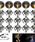 Pack Of 20 Warm White Low Voltage LED Deck Lights Kit For Outdoor Garden Pathway Recessed Landscape Lighting Black Housing Easy Install