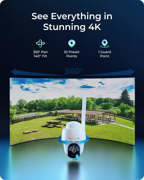 4K LTE Cellular Security Camera For Outdoor Use No WiFi Solar Powered 3G 4G Connectivity 360 Auto Tracking AI Detection