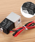 2 Way Normally Closed DC 12V Solenoid Valve for Air Gas Water and Liquid, 1/4 In NPT, Aluminum Anodized Body, with wiring